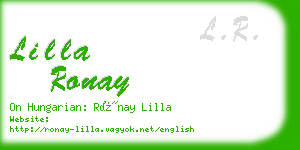 lilla ronay business card